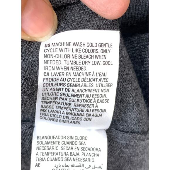 Club Room Charcoal Grey Quarter Zip Merino Wool Blend Sweater Size M NWT - Picture 6 of 8